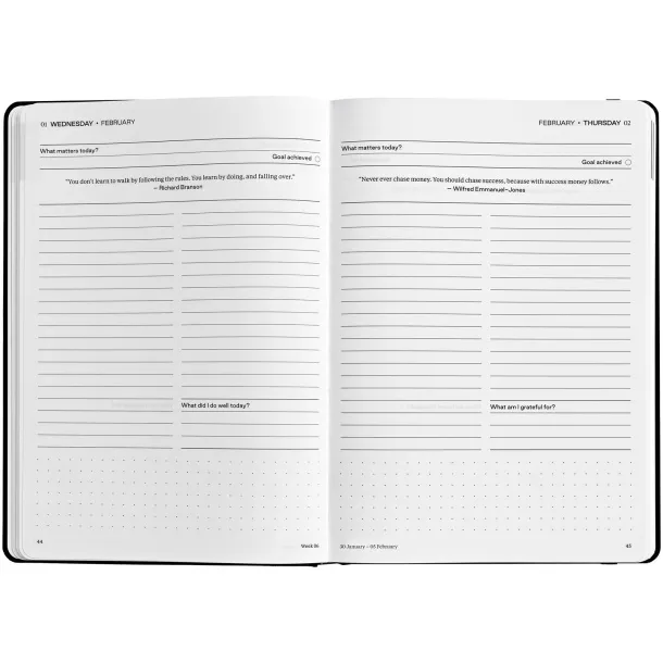 Karst® A5 set dnevnih planera s tvrdim koricama - K'arst® Solid black