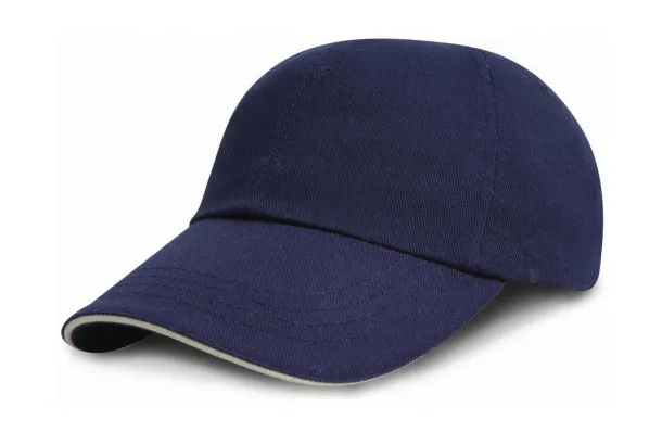  Junior Brushed Cotton Cap - Result Headwear Navy Bijela