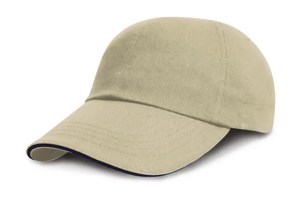  Junior Brushed Cotton Cap - Result Headwear Natural Navy