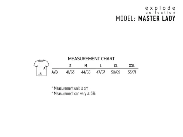 MASTER LADY Ženska pamučna majica 150g - EXPLODE Crna