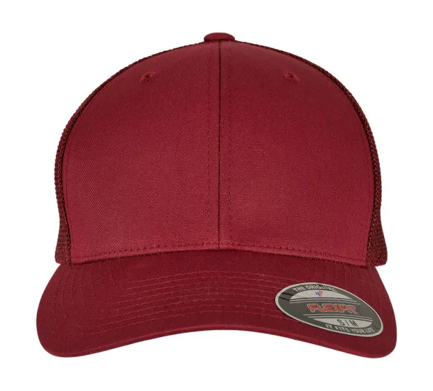  Mesh Cotton Twill Trucker Cap - 6 panels - Flexfit Cranberry