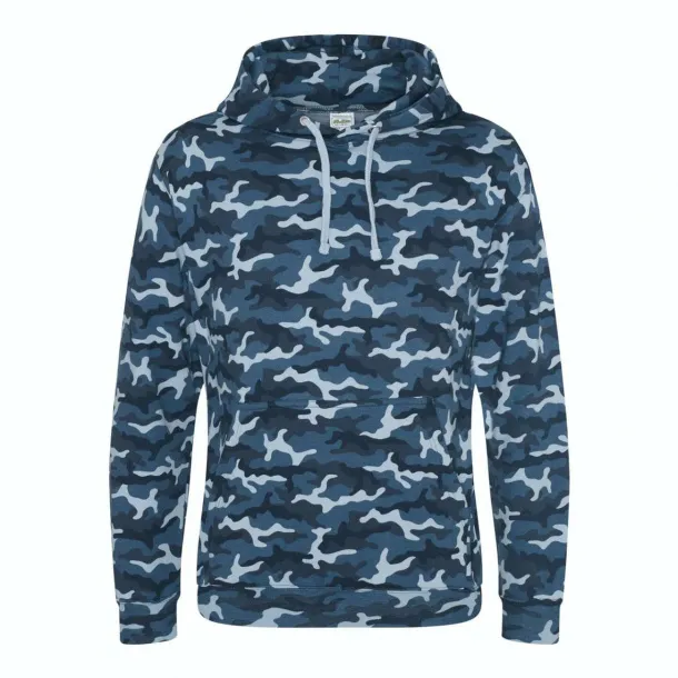  CAMO HOODIE - Just Hoods Blue Camo #7E9CBF