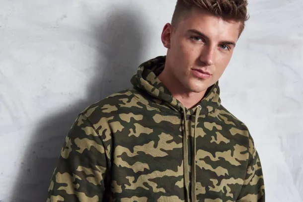  CAMO HOODIE - Just Hoods Green Camo #33342E