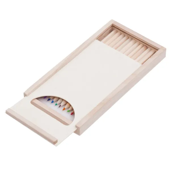 SLIDE ON a set of crayons and paint pictures in a box Brown