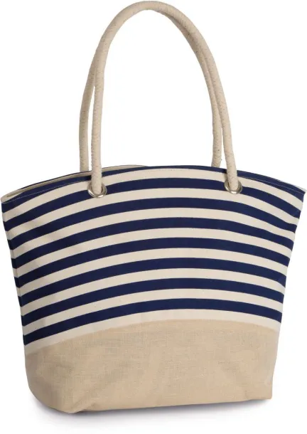  JUTE CANVAS DUFFEL SHOPPING BAG, 350 g/m2 - Kimood Natural Navy