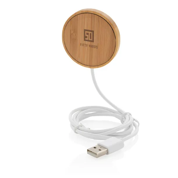  10W bamboo magnetic wireless charger - XD Collection Brown 