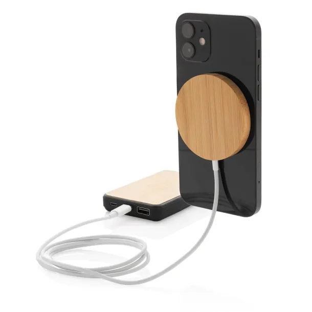  10W bamboo magnetic wireless charger - XD Collection Brown 