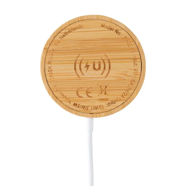  10W bamboo magnetic wireless charger - XD Collection Brown 