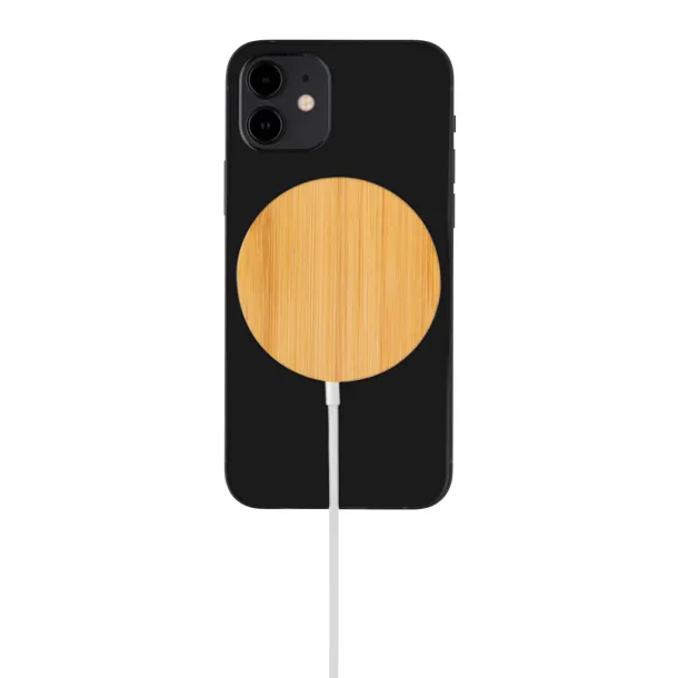  10W bamboo magnetic wireless charger - XD Collection Brown 