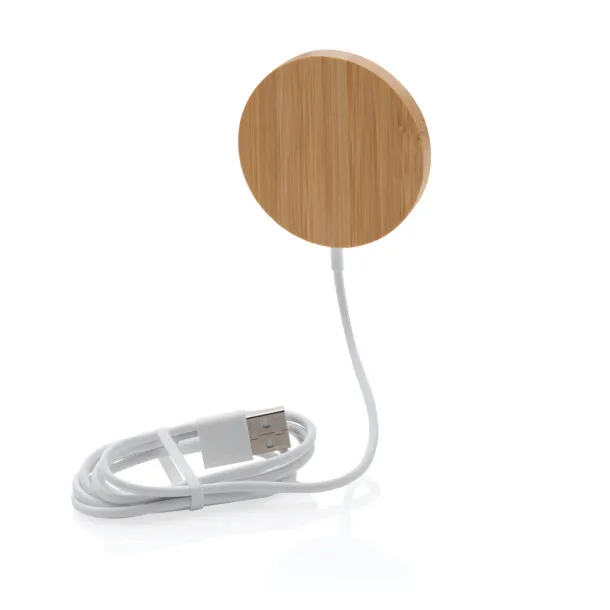  10W bamboo magnetic wireless charger - XD Collection Brown 