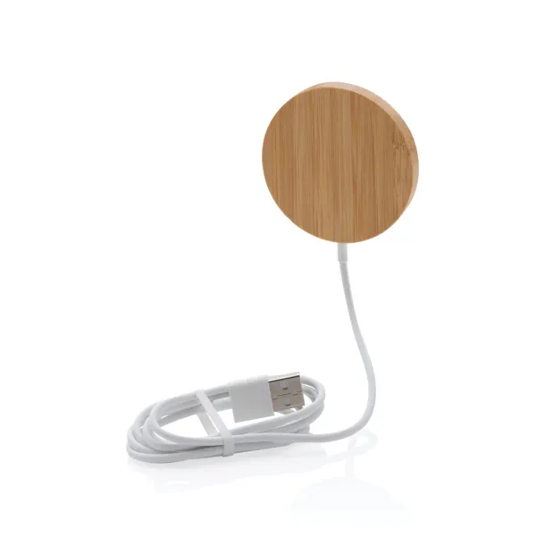  10W bamboo magnetic wireless charger - XD Collection Brown 