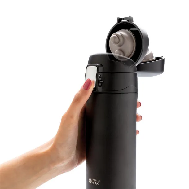 Swiss Peak Elite bakrena vakum šalica, 300 ml - Swiss Peak Crna