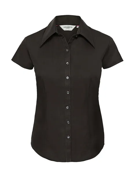  Ladies' Tencel® Fitted Shirt - Russell Collection Chocolate