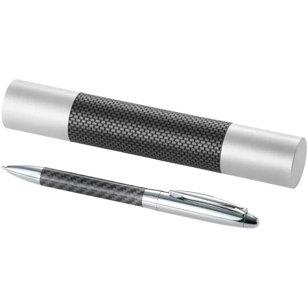 Winona ballpoint pen with carbon fibre details - Unbranded Silver Grey