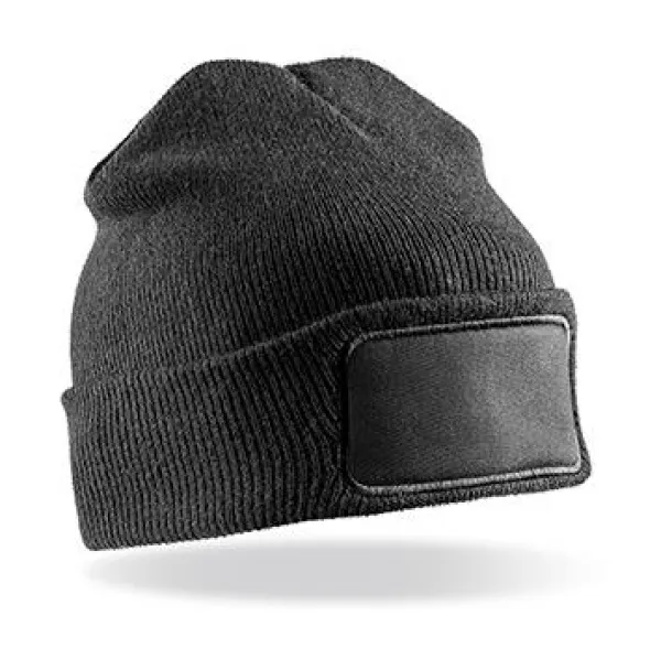  Double Knit Printers Beanie - Result Winter Essentials Black