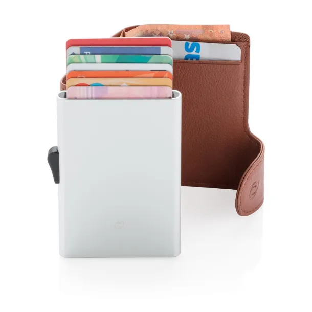  C-Secure RFID card holder & wallet - C-Secure Brown Silver