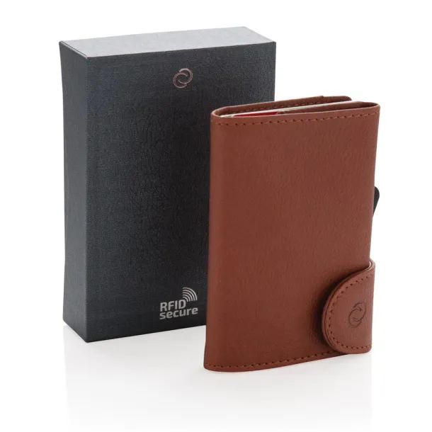  C-Secure RFID card holder & wallet - C-Secure Brown Silver