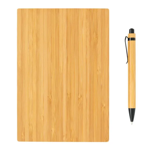  A5 Bamboo notebook & pen set - XD Collection Brown 