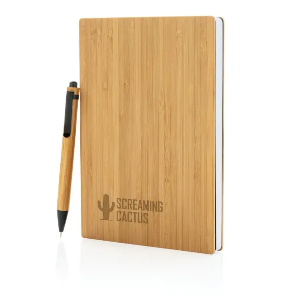  Bamboo set s notesom i kemijskom olovkom, A5 - XD Collection Smeđa