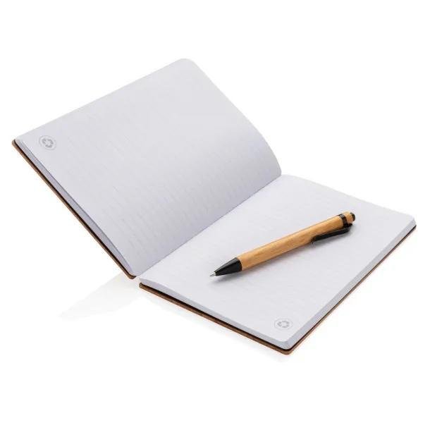  Bamboo set s notesom i kemijskom olovkom, A5 - XD Collection Smeđa