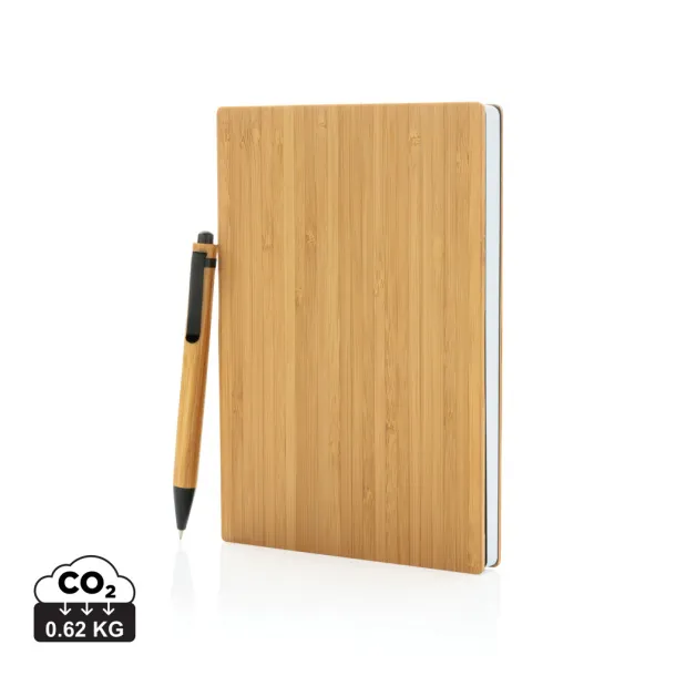  A5 Bamboo notebook & pen set - XD Collection Brown 