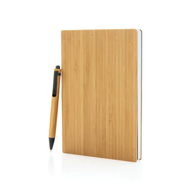  A5 Bamboo notebook & pen set - XD Collection Brown 