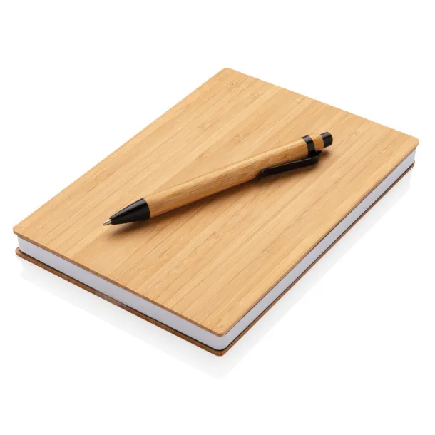  A5 Bamboo notebook & pen set - XD Collection Brown 