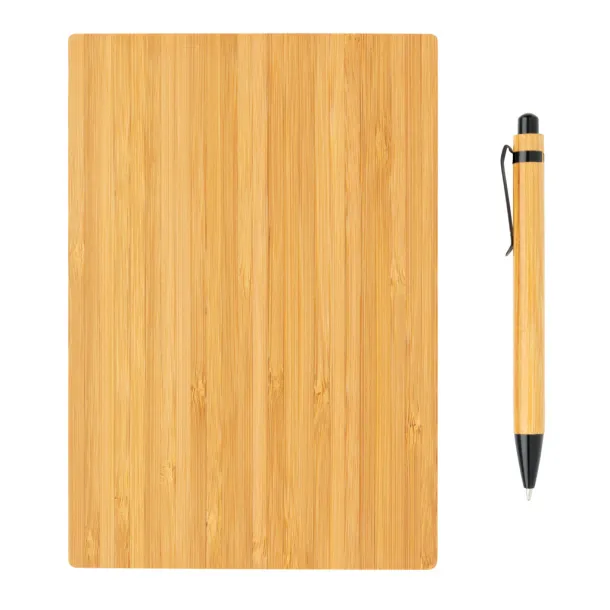  Bamboo set s notesom i kemijskom olovkom, A5 - XD Collection Smeđa