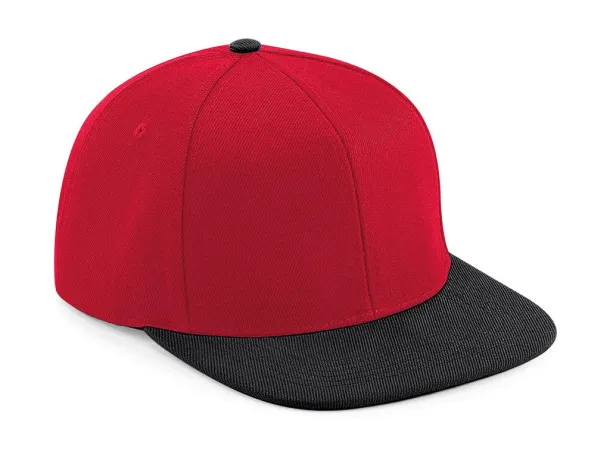  Original Flat Peak 6 Panel Snapback - Beechfield Classic Red Black