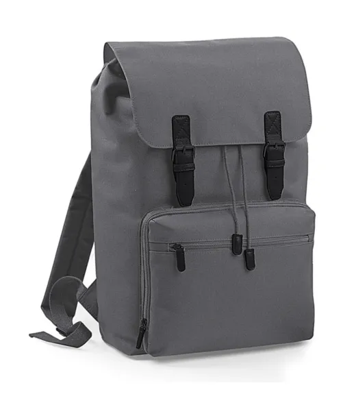  Vintage Laptop Backpack - Bagbase Graphite Grey Black