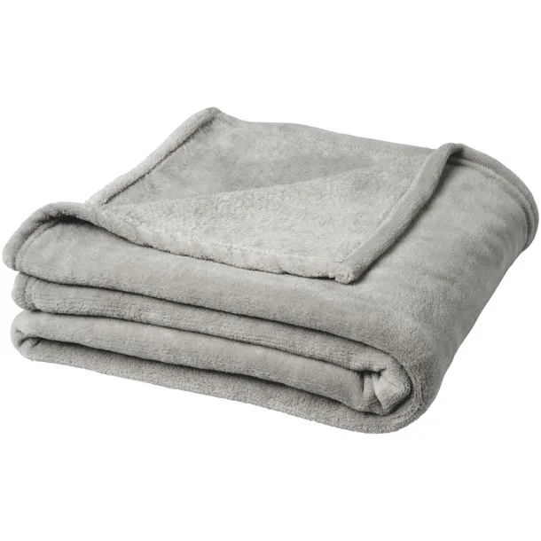 Bay extra soft coral fleece plaid blanket Grey