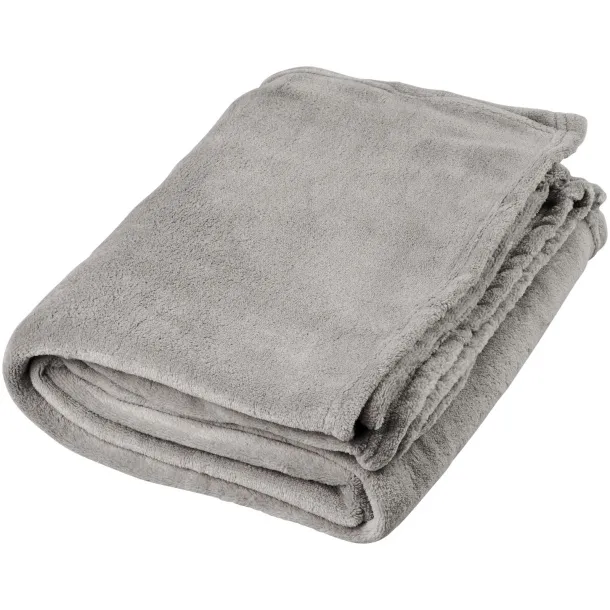 Bay extra soft coral fleece plaid blanket Grey