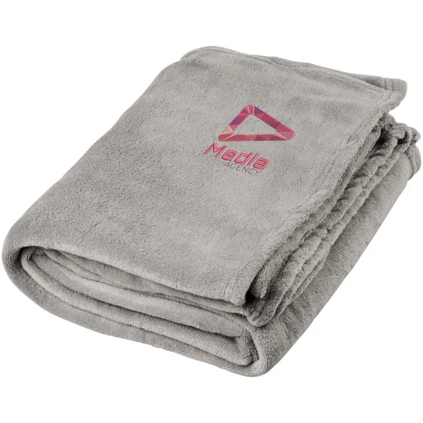 Bay extra soft coral fleece plaid blanket Grey