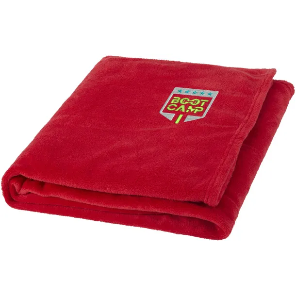 Bay extra soft coral fleece plaid blanket Red