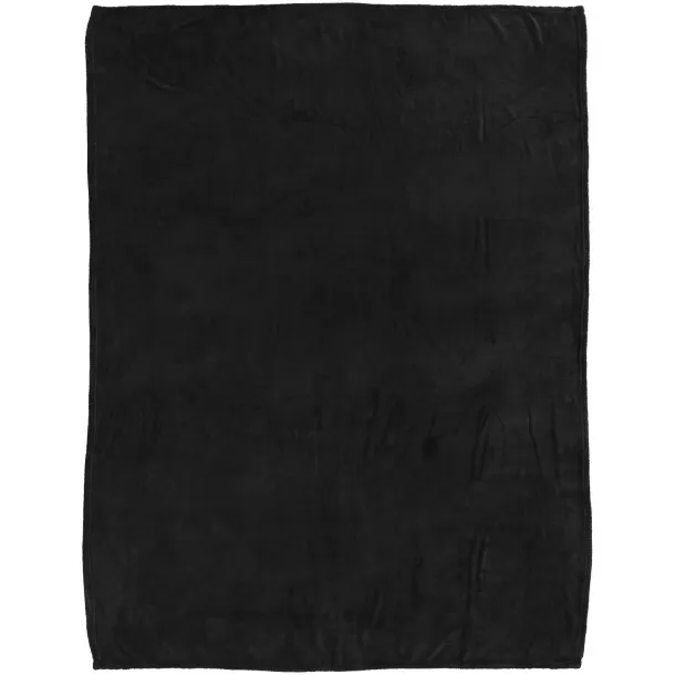 Bay extra soft coral fleece plaid blanket Solid black