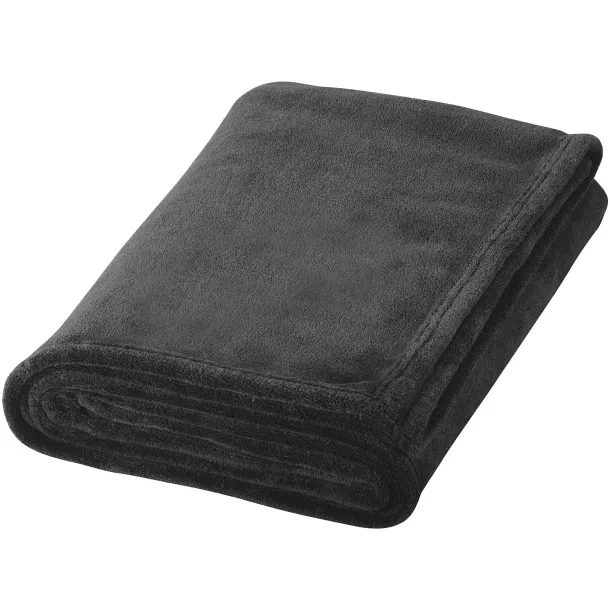 Bay extra soft coral fleece plaid blanket Solid black