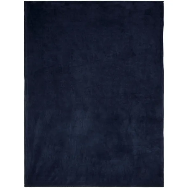 Bay extra soft coral fleece plaid blanket Dark blue