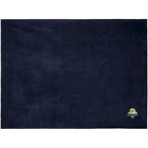 Bay extra soft coral fleece plaid blanket Dark blue