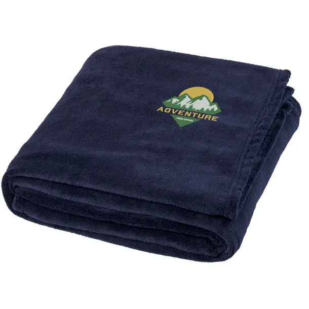 Bay extra soft coral fleece plaid blanket Dark blue