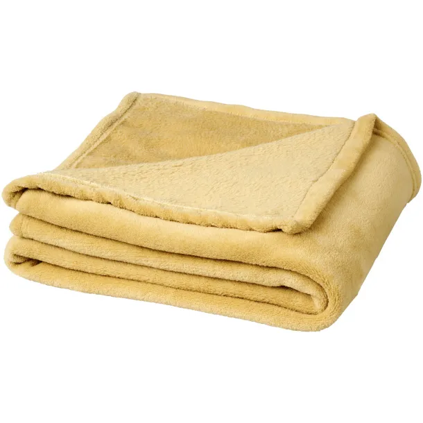 Bay extra soft coral fleece plaid blanket Cream