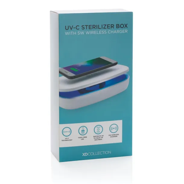  UV-C sterilizer box with 5W wireless charger - XD Collection White 