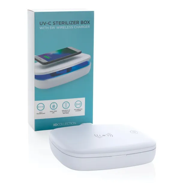  UV-C sterilizer box with 5W wireless charger - XD Collection White 