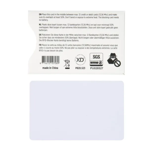  Anti-skimming RFID shield card - XD Collection White 