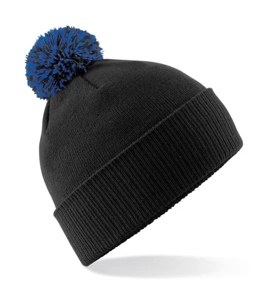  Snowstar Beanie - Beechfield Black Bright Royal