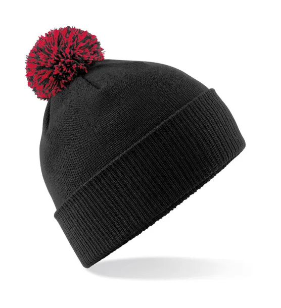  Snowstar Beanie - Beechfield Black Classic Red