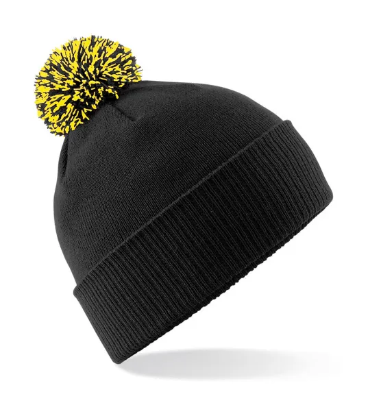  Snowstar Beanie - Beechfield Black Žuta