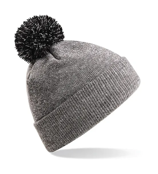  Snowstar Beanie - Beechfield Heather Grey Black