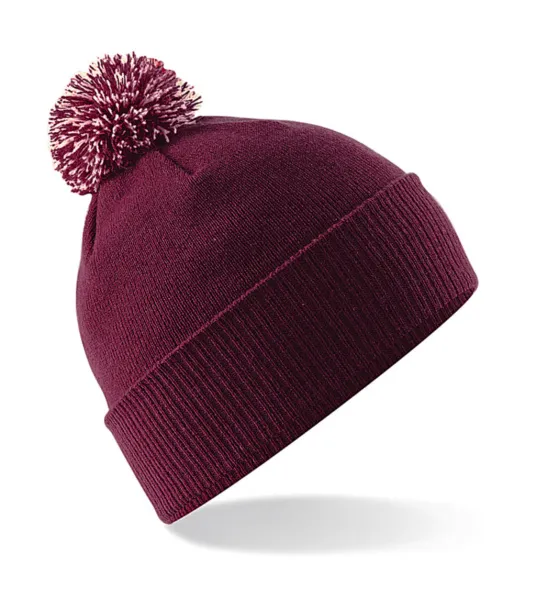  Snowstar Beanie - Beechfield Burgundy Off White