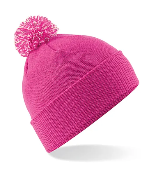  Snowstar Beanie - Beechfield Fuchsia Off White