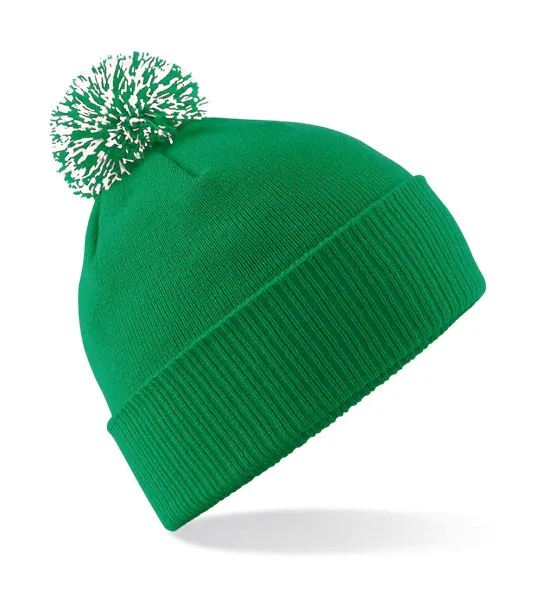  Snowstar Beanie - Beechfield Kelly Green Bijela